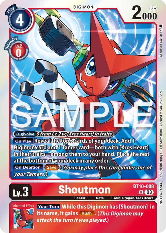Shoutmon (Winner Pack -Exceed Apocalypse-) [BT10-008 U] [Xros Encounter] Foil