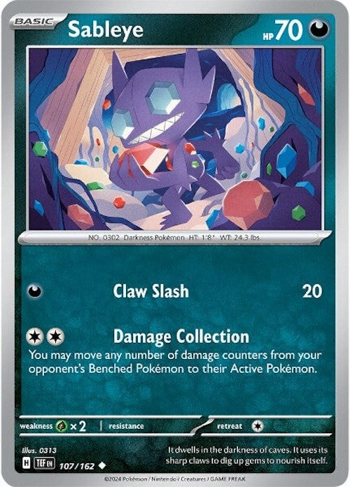 Sableye [107/162] - (Temporal Forces) Reverse Holofoil