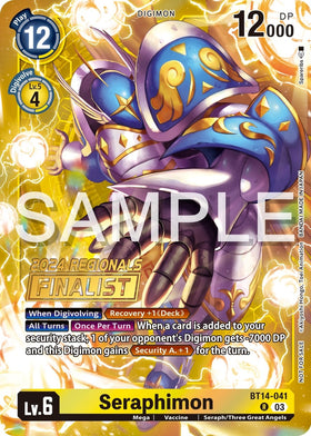 Seraphimon (2024 Regionals Finalist) [BT14-041 R] [Blast Ace] Foil