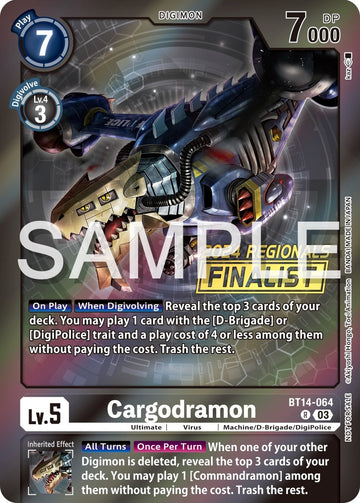 Cargodramon (2024 Regionals Finalist) [BT14-064 R] [Blast Ace] Foil