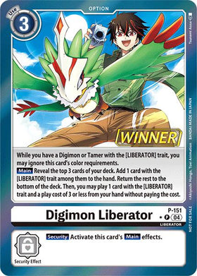 Digimon Liberator - P-151 (Store Tournament 2024 Jul. - Sep. Winner Pack) [P-151 P] [Digimon Promotion Cards] Foil