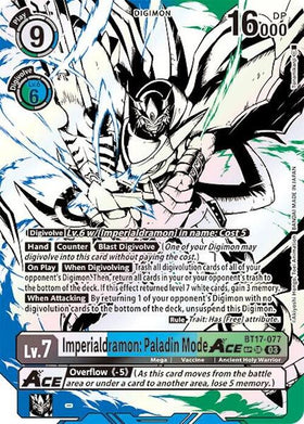 Imperialdramon: Paladin Mode ACE (Textured) [BT17-077 SR] [Secret Crisis] Foil