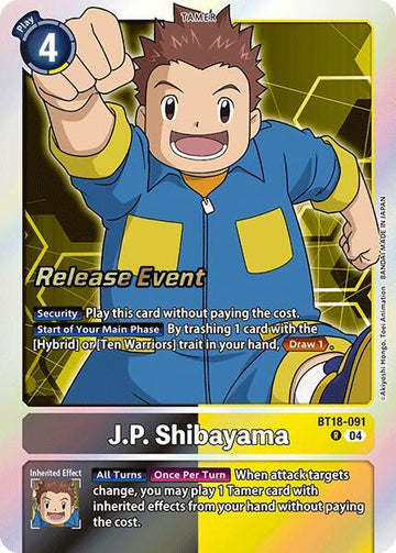 J.P. Shibayama [BT18-091-R] [Release Special Booster 2.0 Pre-Release Cards] Foil