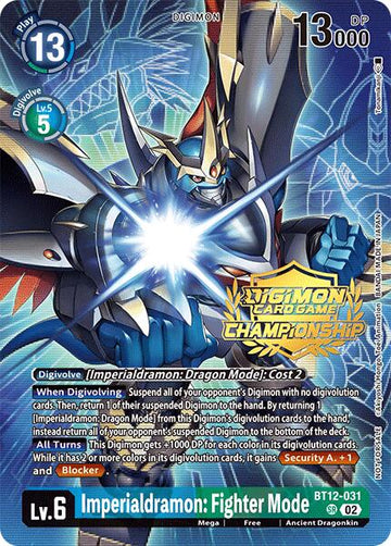 Imperialdramon: Fighter Mode (Championship 2024 Gold Stamp Card Set) [BT12-031 SR] [Across Time] Foil