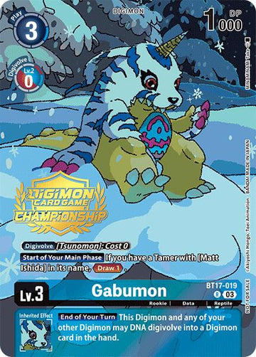 Gabumon (Championship 2024 Tamers Pack) [BT17-019 R] [Secret Crisis] Foil