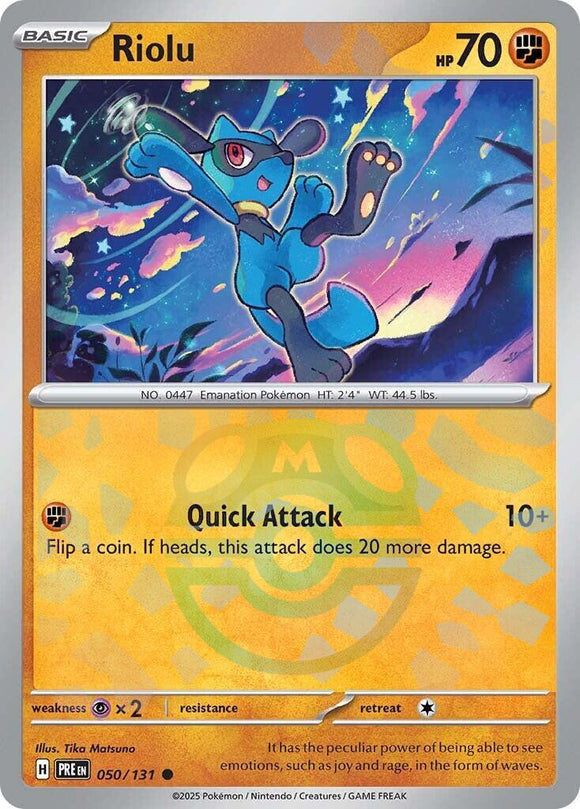 Riolu (Master Ball Pattern) [050/131] - (Prismatic Evolutions) Holofoil