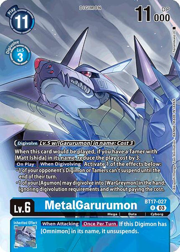 MetalGarurumon (Omnimon Binder Set) [BT17-027 R] [Secret Crisis] Foil