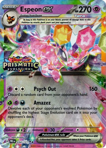 Espeon ex - 034/131 (Prismatic Evolutions Stamp) [034/131] [Miscellaneous Cards & Products] Holofoil