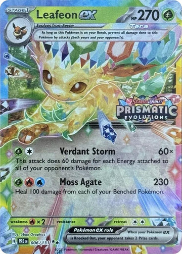 Leafeon ex - 006/131 (Prismatic Evolutions Stamp) [006/131] [Miscellaneous Cards & Products] Holofoil