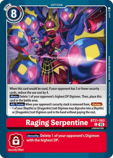 Raging Serpentine [BT21-093 C] [World Convergence]