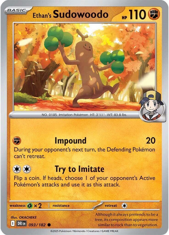 Ethan's Sudowoodo [093/182] [Destined Rivals] Reverse Holofoil