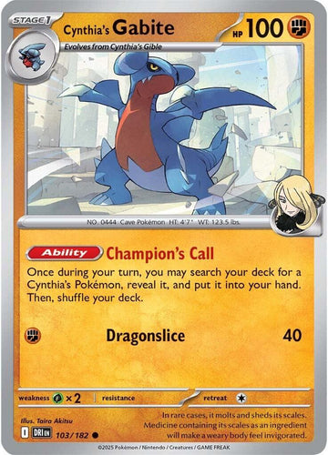 Cynthia's Gabite [103/182] [Destined Rivals] Reverse Holofoil