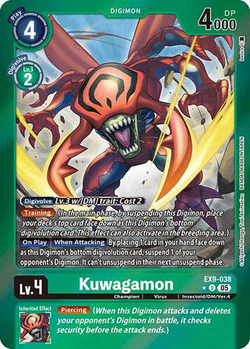 Kuwagamon (Limited Foil) [EX9-038 U] [Versus Monsters] Foil