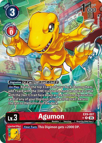 Agumon (Digital Monster Day Commemoration Event Winner) [EX9-007 R] [Digimon Promotion Cards] Foil