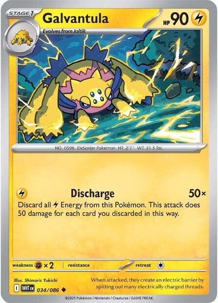 Galvantula [034/086] [White Flare] Reverse Holofoil