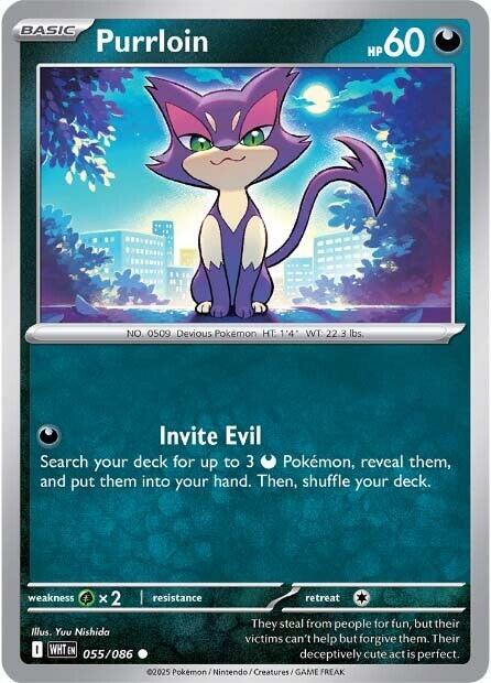 Purrloin [055/086] [White Flare] Reverse Holofoil