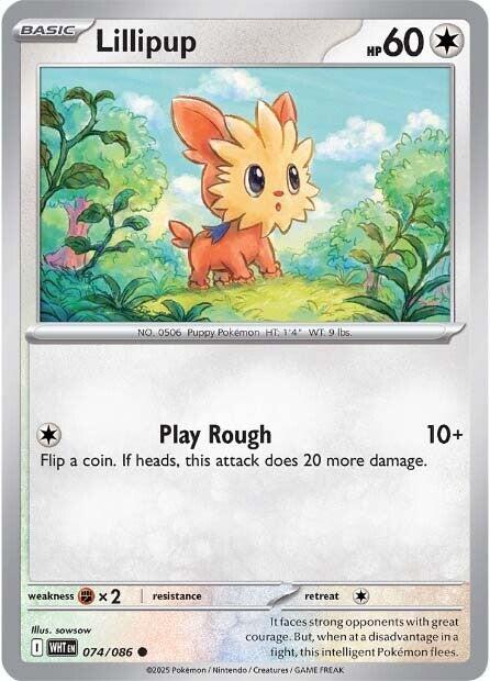 Lillipup [074/086] [White Flare] Reverse Holofoil