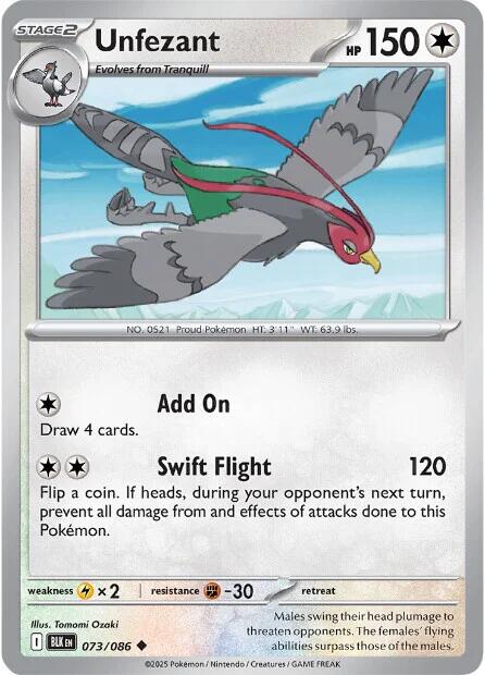 Unfezant [073/086] [Black Bolt] Reverse Holofoil