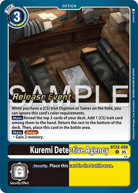 Kuremi Detective Agency [BT22-099 U] [Cyber Eden Release Event Cards] Foil