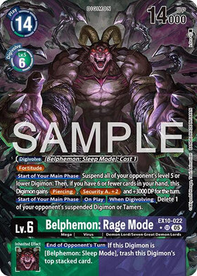 Belphemon: Rage Mode (Alternate Art) [EX10-022 SR] [Sinister Order] Foil
