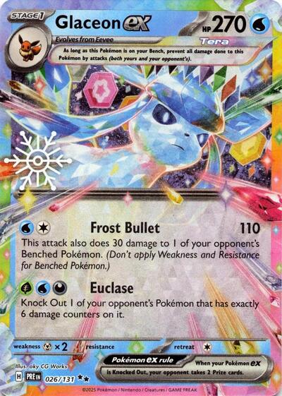 Glaceon ex - 026/131 (Holiday Calendar) [026/131] [Prismatic Evolutions] Holofoil