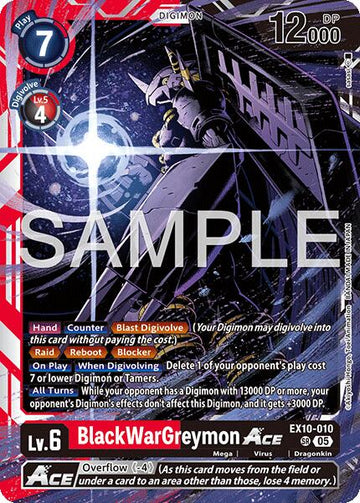 BlackWarGreymon ACE [EX10-010 SR] [Sinister Order] Foil