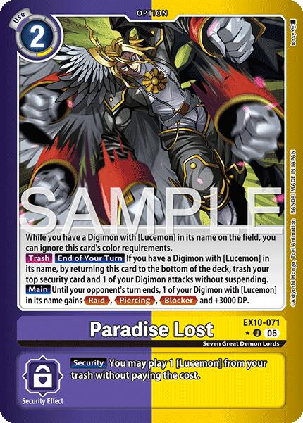 Paradise Lost (Limited Foil) [EX10-071 U] [Sinister Order] Foil