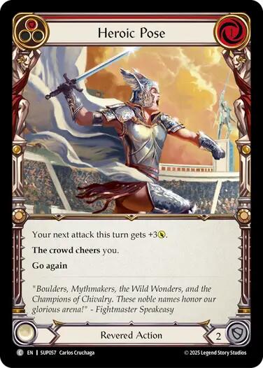 Heroic Pose (Red) [SUP057] [Super Slam] Rainbow Foil