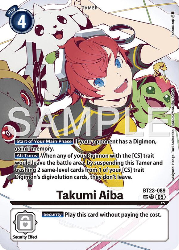 Takumi Aiba (SP) [BT23-089 SR] [Hackers' Slumber] Foil