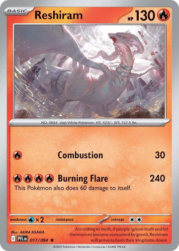Reshiram [017/094] [Phantasmal Flames] Reverse Holofoil