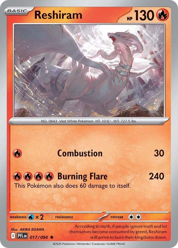 Reshiram [017/094] [Phantasmal Flames] Reverse Holofoil