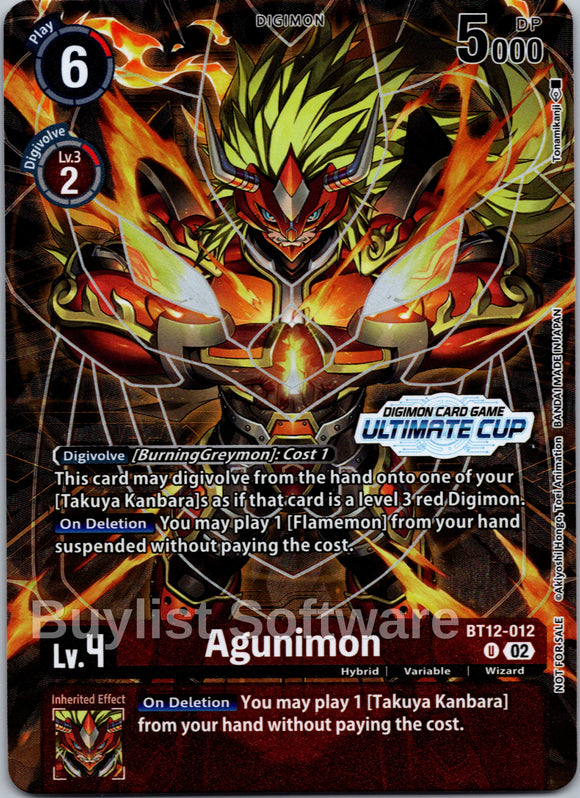 Agunimon (Ultimate Cup 2024) [BT12-012] [Across Time] Foil