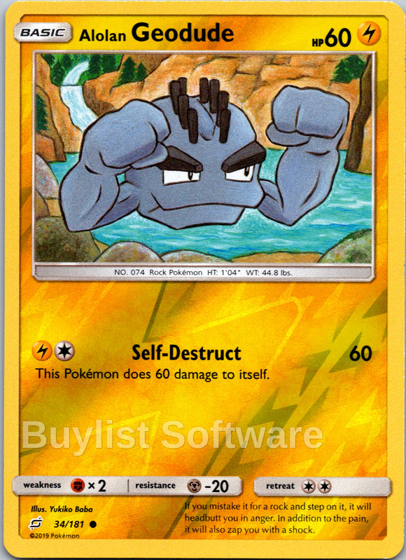 Alolan Geodude (34) [34/181] [Team Up] Reverse Holofoil