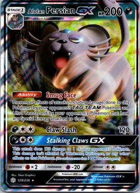 Alolan Persian GX [129/236] [Cosmic Eclipse] Holofoil