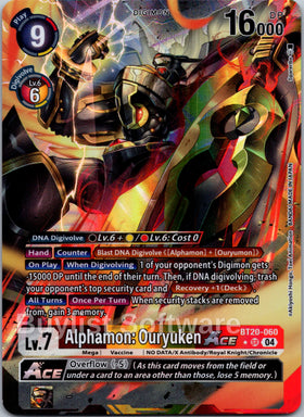 Alphamon: Ouryuken ACE (Alternate Art) [BT20-060 SR] [Release Special Booster 2.5] Foil