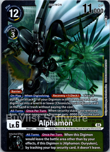 Alphamon [BT20-056 R] [Release Special Booster 2.5] Foil