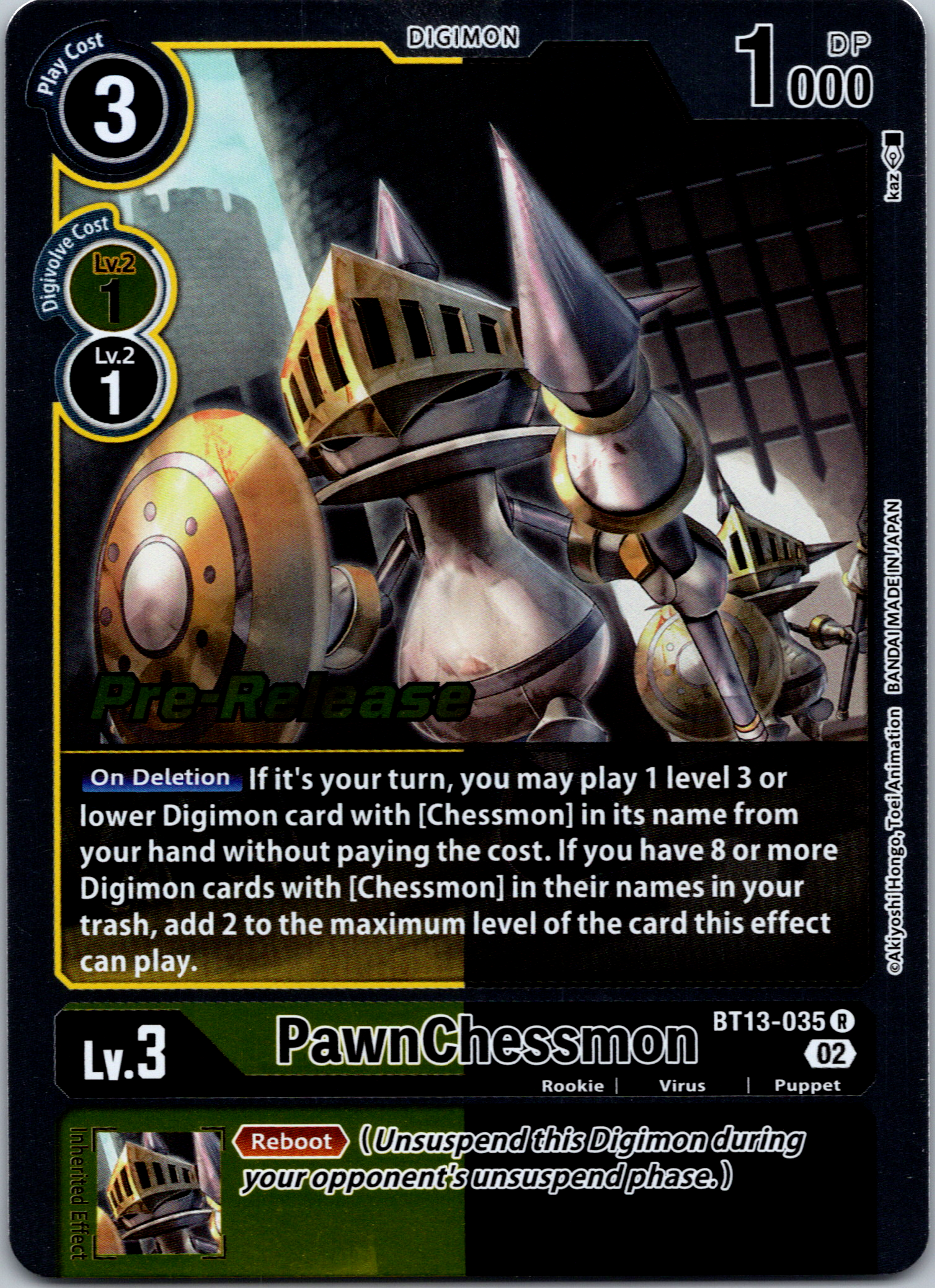 PawnChessmon - BT13-035 [BT13-035] [Versus Royal Knight Booster Pre-Release Cards] Foil