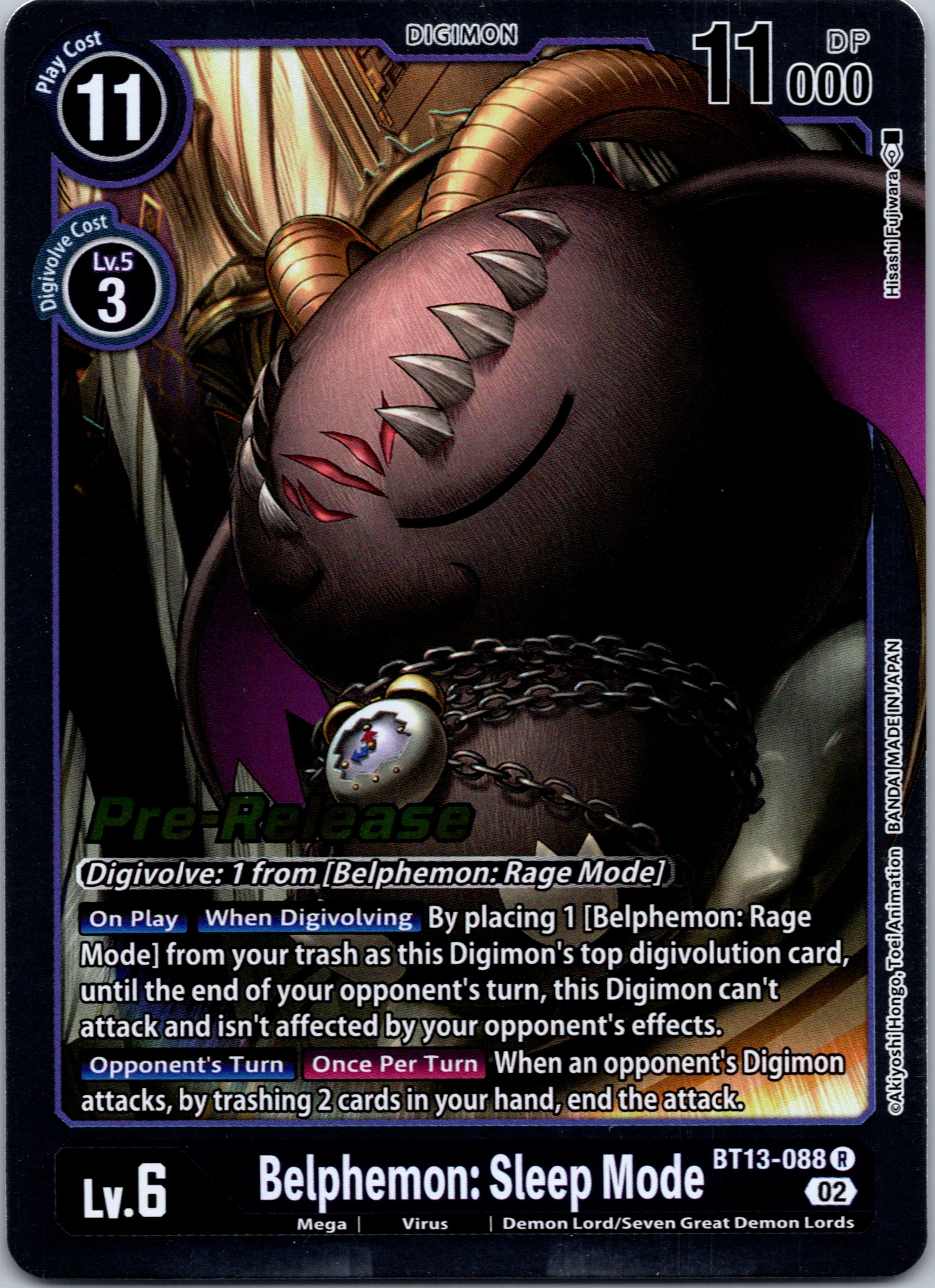 Belphemon: Sleep Mode [BT13-088] [Versus Royal Knights Pre-Release Cards] Foil