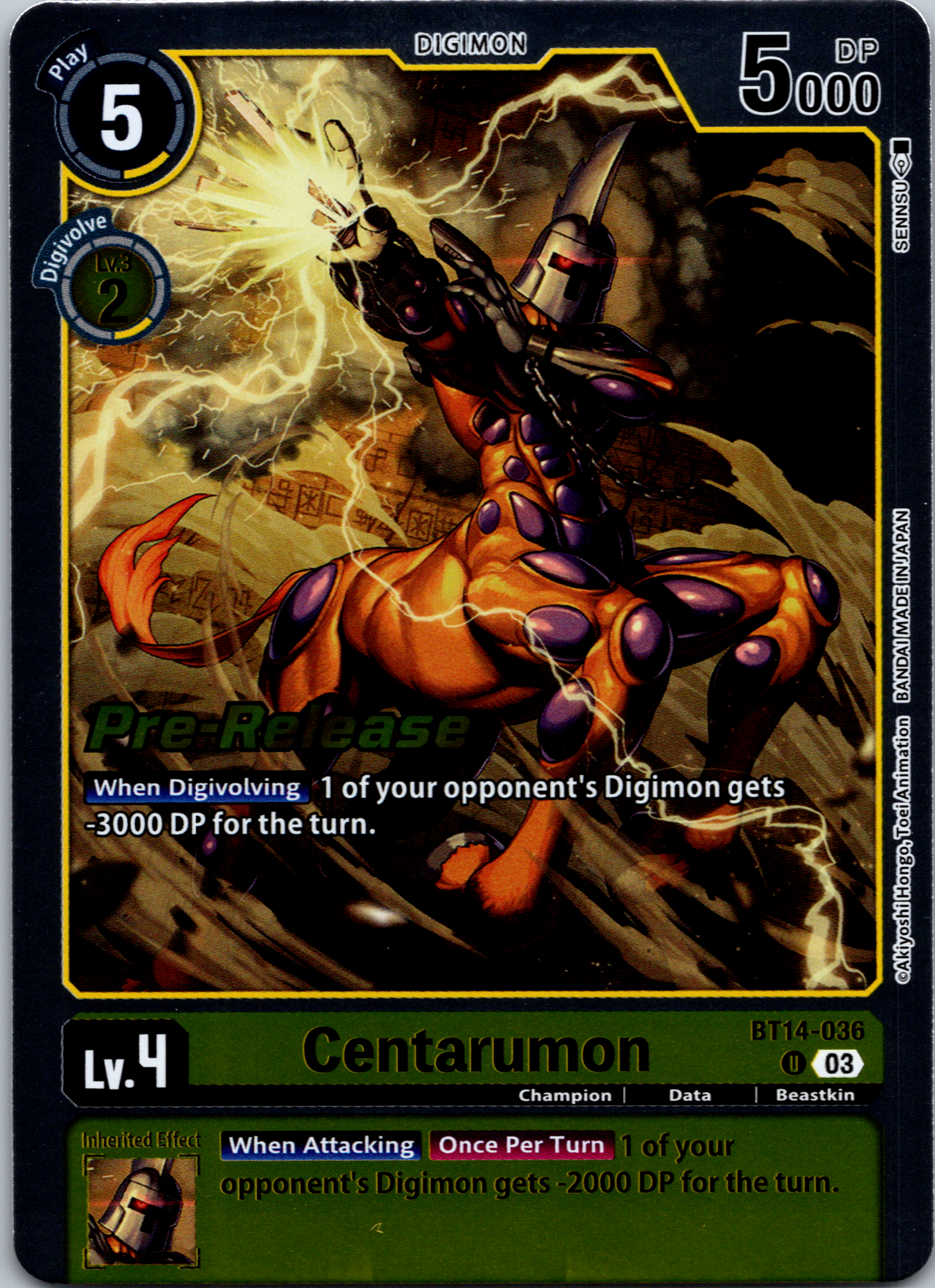 Centarumon [BT14-036] [Blast Ace Pre-Release Cards] Foil