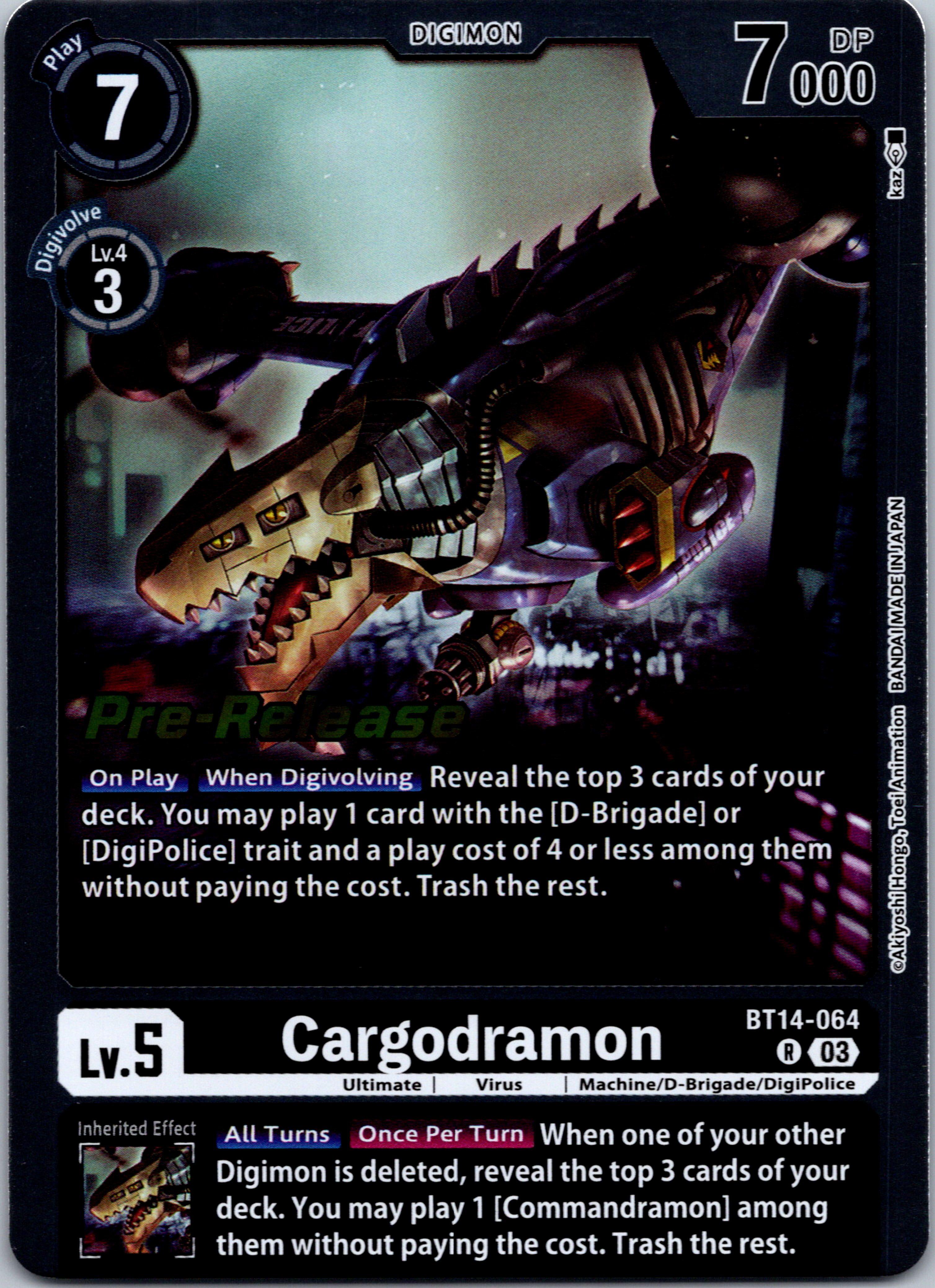 Cargodramon [BT14-064] [Blast Ace Pre-Release Cards] Foil