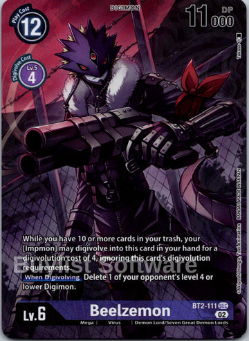 Beelzemon - BT2-111 (Alternate Art) [BT2-111 SEC] [Starter Deck 14: Beelzemon Advanced Deck Set] Foil