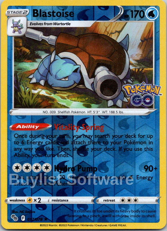 Blastoise [017/078] [Pokemon GO] Reverse Holofoil