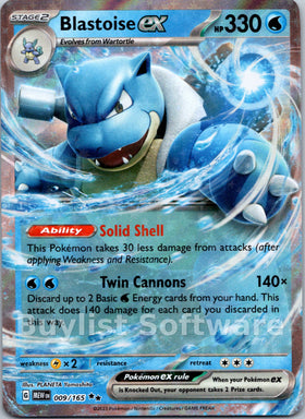 Blastoise ex [009/165] [Scarlet & Violet 151] Holofoil