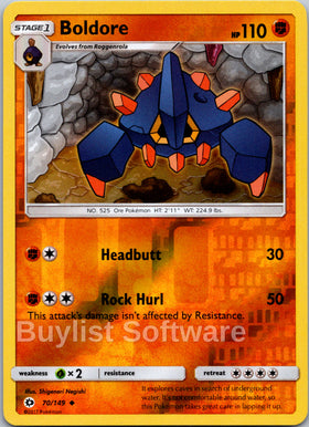 Boldore [70/149] [Sun & Moon Base Set] Reverse Holofoil