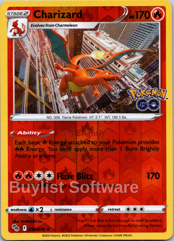 Charizard [010/078] [Pokemon GO] Reverse Holofoil