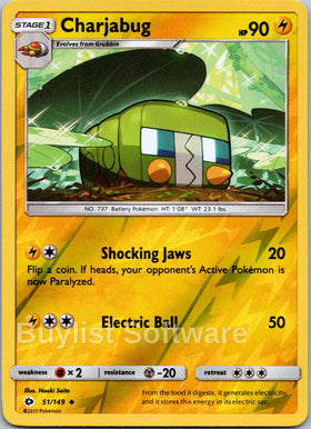 Charjabug [51/149] [Sun & Moon Base Set] Reverse Holofoil
