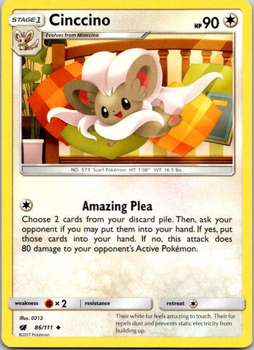 Cinccino [86/111] [Crimson Invasion] Reverse Holofoil