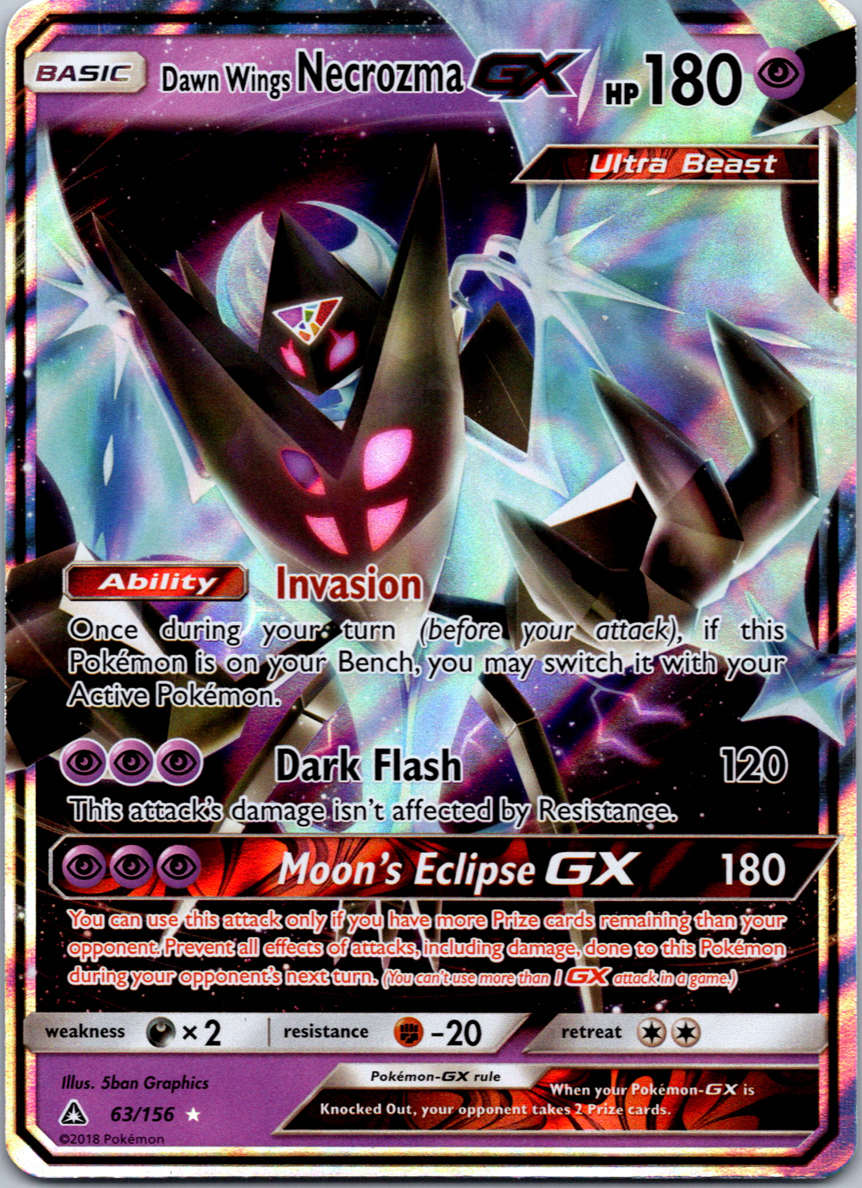 Dawn Wings Necrozma GX [63/156] [Ultra Prism] Holofoil