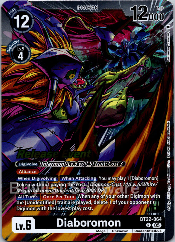 Diaboromon [BT22-064 R] [Cyber Eden Release Event Cards] Foil