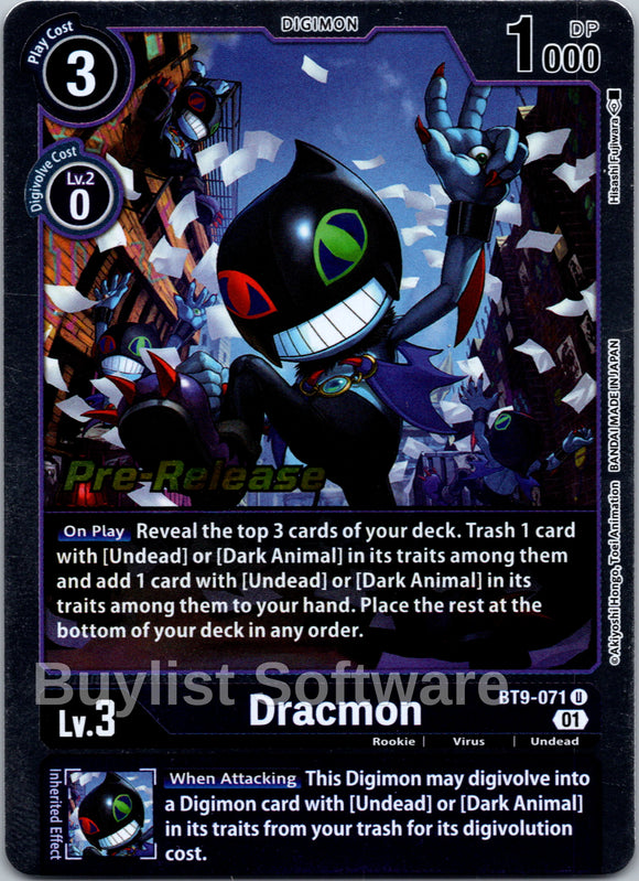 Dracmon [BT9-071] [X Record Pre-Release Cards] Foil
